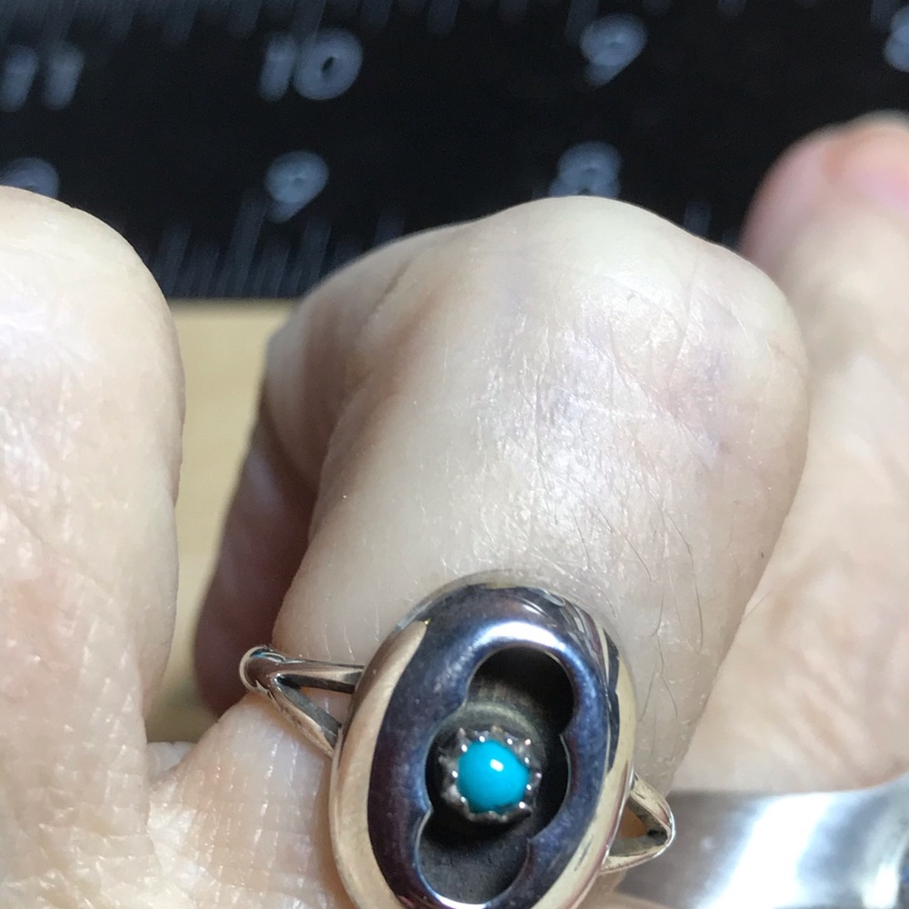 Shadowbox Native Ring. Sterling And Turquoise - image 2